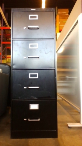 4 drawer used file cabinet, black