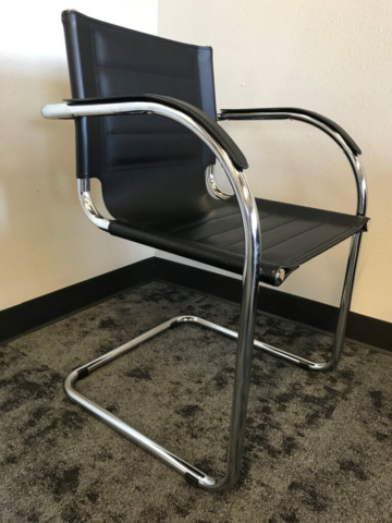 Used Furniture, Black Leather and Chrome Guest