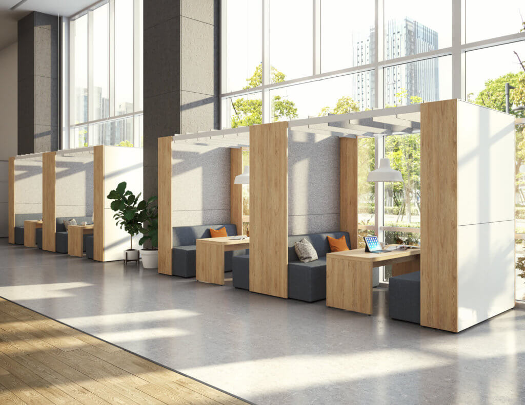 Meeting booths for office lobby by Atropex - AxelTM Collection